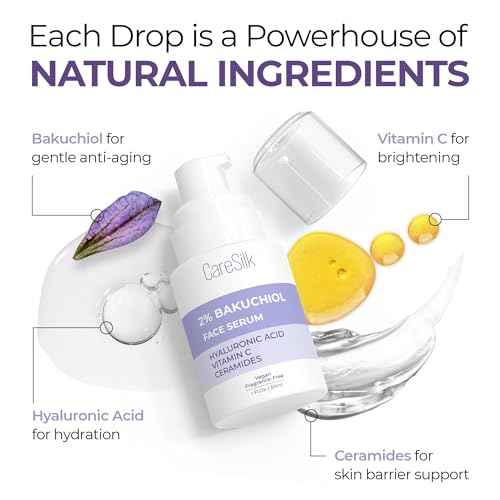 Bakuchiol Face Serum - Natural Retinol Alternative Extract - Renewal Facial Moisturizer - Vitamin C Pure Vegan Treatment - Para Las Arrugas