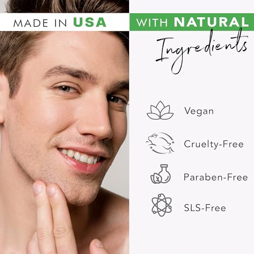 Organic Facial Scrub Exfoliator - USA Made, Gentle for Sensitive Skin
