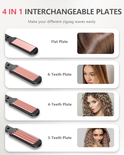 Santiway 4-in-1 Hair Crimper with Tourmaline Ceramic Plates