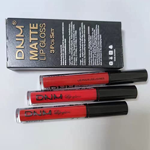3Pc Red Matte Liquid Lipstick Set - Long Lasting Waterproof