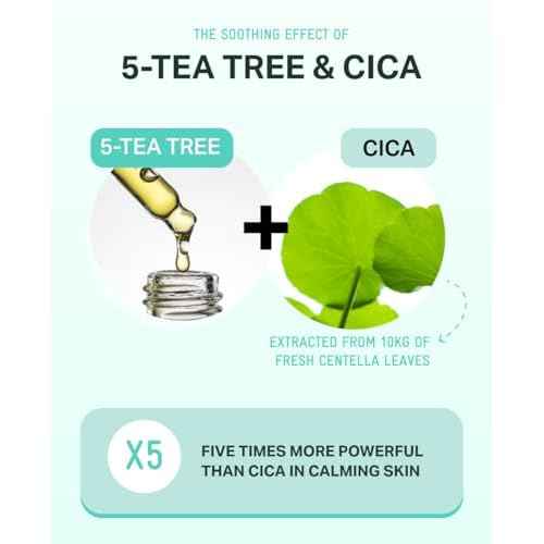 BRING GREEN Tea Tree Cica Soothing Cream Plus 100ml Korean Skin care, calming and soothing, moisturizer for skin, facial cream, trouble care, Blackhead Removing Pore care (Pack of 1)