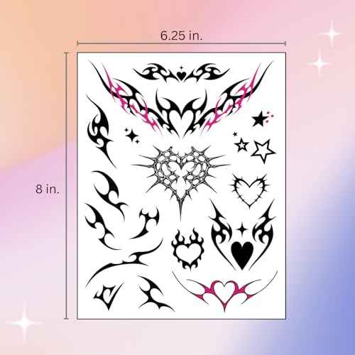 Edgy Y2K Temporary Tattoos | CyberSigilism Tramp Stamps | Realistic Waterproof Fake Tats | Festival, Bachelorette, Halloween, Birthday Favors, Accessories