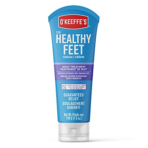 O'Keeffe's for Healthy Feet Night Treatment Foot Cream; Guaranteed Relief for Extremely Dry; Cracked Feet; Visible Results in 1 Night; 7.0 Ounce Tube; (Pack of 1)