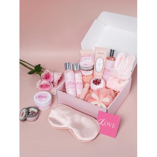 Mother's Day Gifts Set 16Pcs Rose Spa Bath & Body Care Set with Bath Bombs & Lotions, Relaxing Home Spa Gift Kit for Mom Wife Girlfriend, Ideal for Mother¡¯s Day Birthday Women Gift Sets