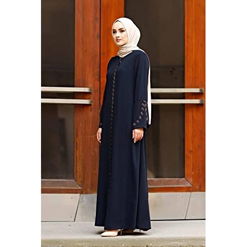 istanbul styles Women's Abaya Long Sleeve Open Quarry Floor Length Zipper Floor Length Turkish Islamic Fashion