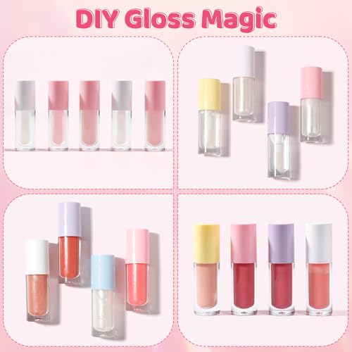 8 Pack 6ml Empty Lip Gloss Tubes with Wand & Rubber Insert