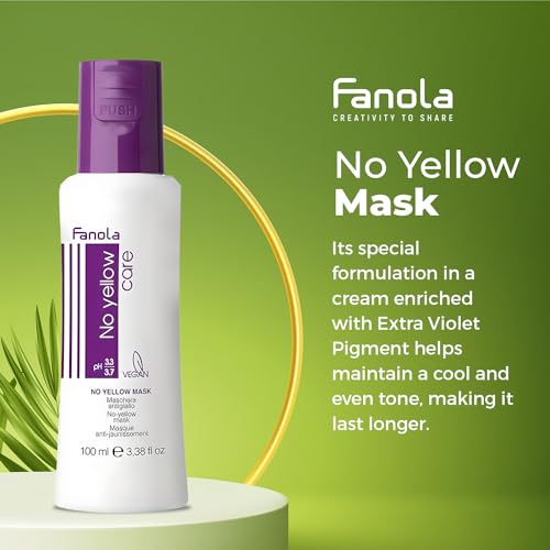 Fanola No Yellow Hair Mask - Purple Toning Treatment 3.38oz