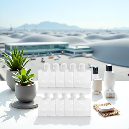 10Pcs Travel Squeeze Pouches 30ml Clear Refillable
