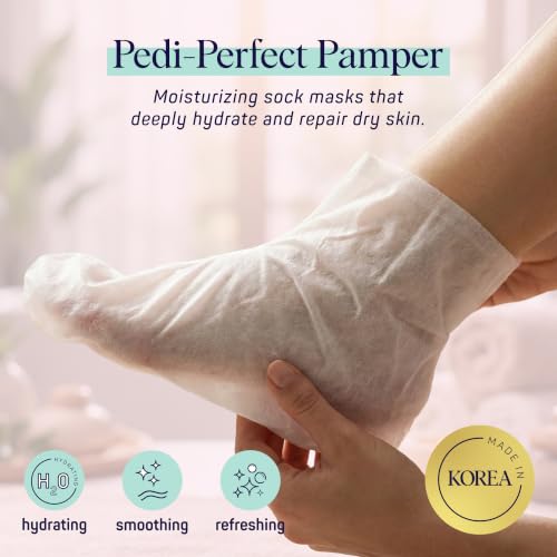 SpaLife Moisturizing Foot Mask Booties for Dry Cracked Feet - 8 Pack