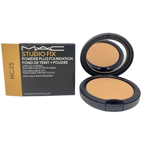 M.A.C Cosmetics Studio Fix Powder Plus Foundation 24-hour oil control - NC25 - (Light beige with golden peach undertone for light skin) 0.42 OZ / 12 G
