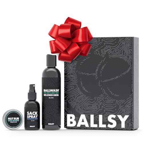 Ballsy Sack Pack, Men's Fresh Kit, Includes Body Wash, Deodorizing Spray and Cologne Rub, Men's Body Care, Ball Wash for Men Gift Pack, Ocean & Air