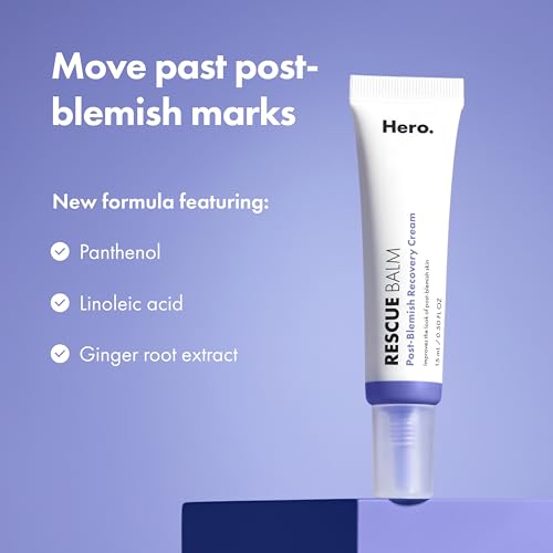 Hero Cosmetics Rescue Balm (New Formula)-The Post-Blemish Cream to Boost Hydration and Improve the Look of Post-Blemish Marks. Derm-Tested. New Formula. Won¡¯t Clog Pores. 15mL