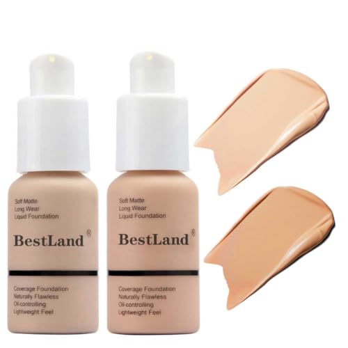 PHOERA 2-Pack Liquid Foundation - Full Coverage, Long-Lasting, Oil-Free
