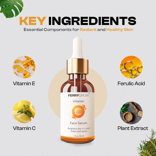 Vitamin C Face Serum | Brightening & Dark Spot Corrector | Anti-Aging Skin Care for Radiant Skin | Acne Spot Treatment & Hydrating Serum for Face