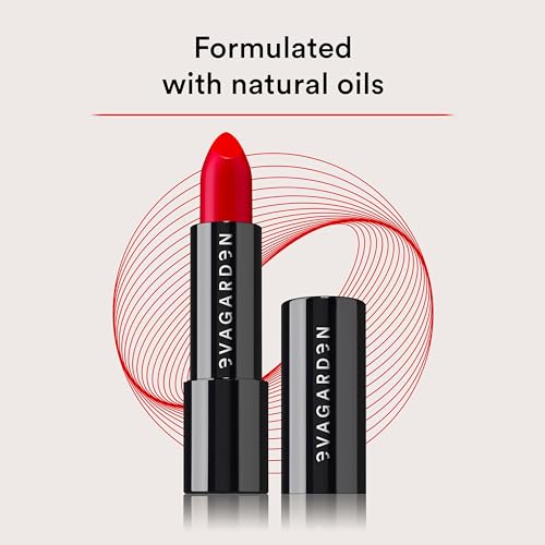 EVAGARDEN Classy Lipstick - Formulated with Natural Oils - Envelopes Your Skin with Satin Effect - Light, Pigmented Blend Gives Full Coverage and Chic Finish Instantly - 612 Flame Scarlet - 0.1 oz