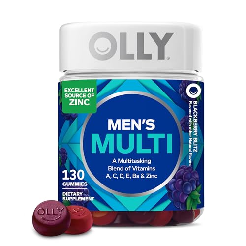 OLLY Men's Multi Gummies, 130 Count Blackberry Blitz