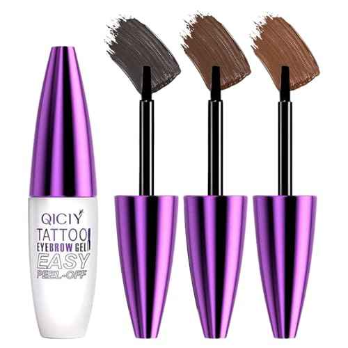 3PCS Easy Peel off Eyebrow Gel, Qiciy Eyebrow Gel Easy Peel Off, Peel Off Eyebrow Waterproof & Sweatproof for All Skin Types (All)