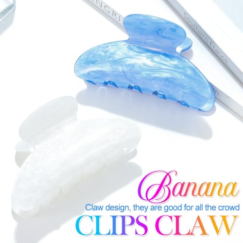 CAKURE Acrylic Claw Clips - 2PCS Medium Hair Clips for Women