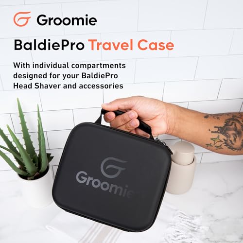 Groomie Travel Case for BaldiePro Electric Head Shaver for Men - Sleek Hard Case for Shaving Kit - Portable On-the-Go Accessory for Head Shaver & Grooming Accessories