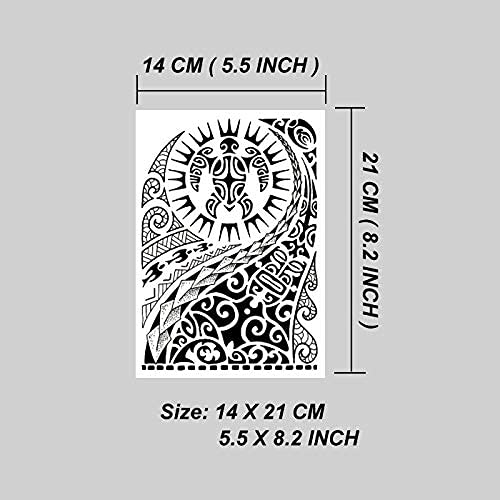 Tribal Temporary Tattoos - 6 Sheets Waterproof Arm Stickers