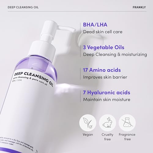 FRANKLY Deep Pore Treatment Duo: Closer Serum & Pore Cleansing Oil | Gifts for Women | BHA/LHA Purifying Cleanser + Peptide Pore Minimizing Serum | Hydrating & Anti-Aging | Korean Skincare Set