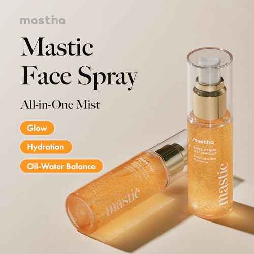 MASTINA Mastic Face Spray (1.69fl oz) Facial Mist for Natural Glow, Hydrating Formula for Dry Skin, On-the-Go Portable Korean Skin Care, Travel Summer Essentials. Mastic Gum.