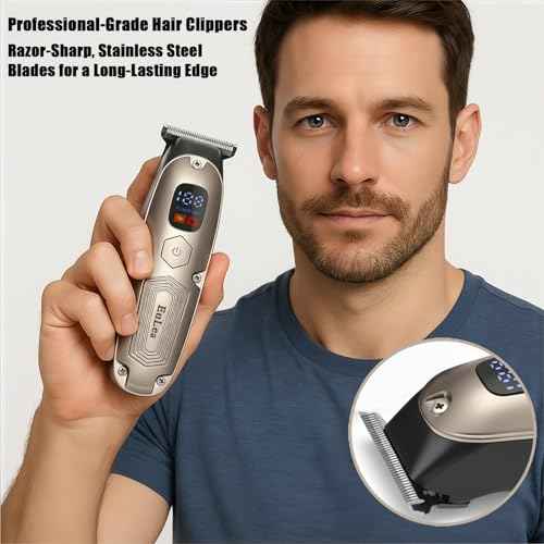 Multifunctional Hair Clipper with LED Screen, Cordless Rechargeable Beard Trimmer, Body Groomer with 10 Accessories for Men Women Home Travel Use