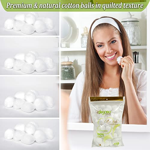 Jumbo 100% Natural Cotton Balls for Skincare & Makeup Removal (70 Count)