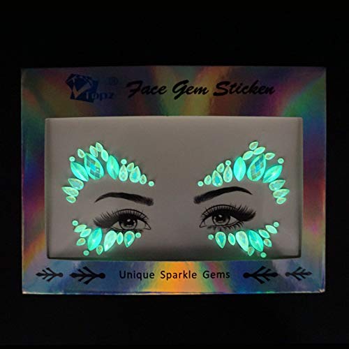 Face Jewels Stick On Festival Christmas Body Gems Glow In The Dark face gems carnival Luminous Crystals Rhinestone Sticker Neon Body Jewelry For halloween party