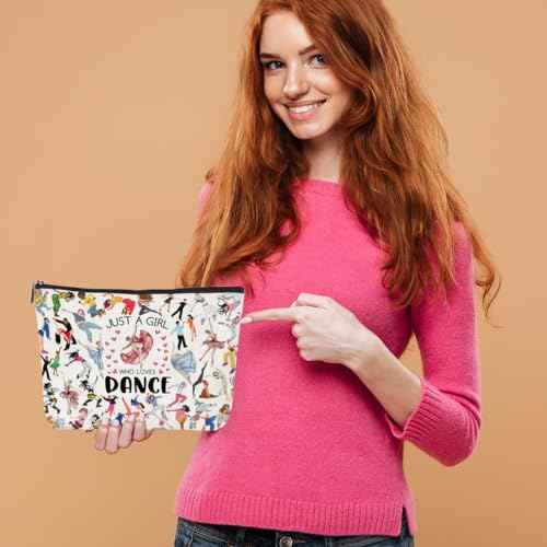 Christmas Thank You Gifts Dance Makeup Bag for Girls Dancer Recital Gift, Cosmetic Toiletry Bag with Zipper Pouch Dance Gift for Women, Sister, Lover, Teacher, Friendship Secret Santa Gifts
