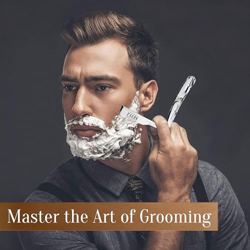 Fac?n Straight Razors for Men - Professional Barber Straight Edge Razor Kit with 100 Blades, Classic Stainless Steel Barbero Shaver for a Smooth & Precise Shave, Premium Barber Razor for Men's Shaving