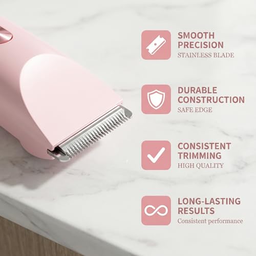 Cordless Electric Bikini Shaver - Waterproof Dual-Head with Ceramic Blades
