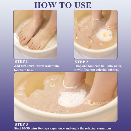 SHEEYOON Organic Foot Bath Bombs 12-Pack - Herbal Foot Soak for Dry Feet
