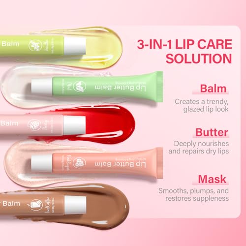 RIHAKO Glossy Lip Balm Set - 5 Shades with Shea Butter