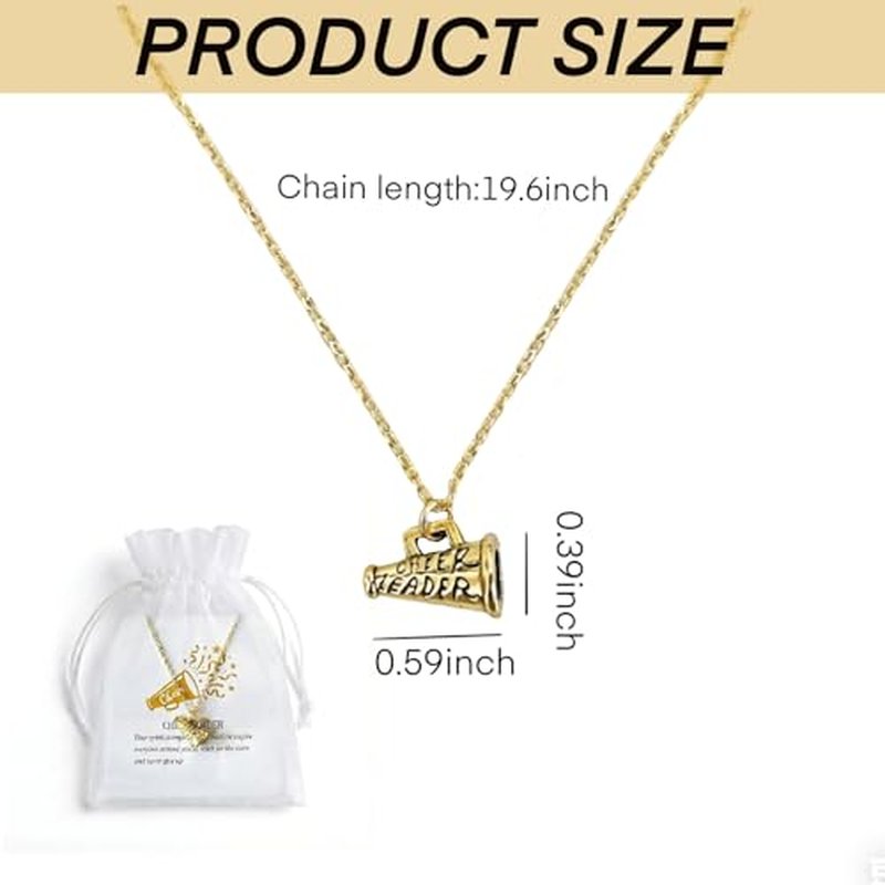 20 Gold Cheerleading Necklaces with Motivational Cards