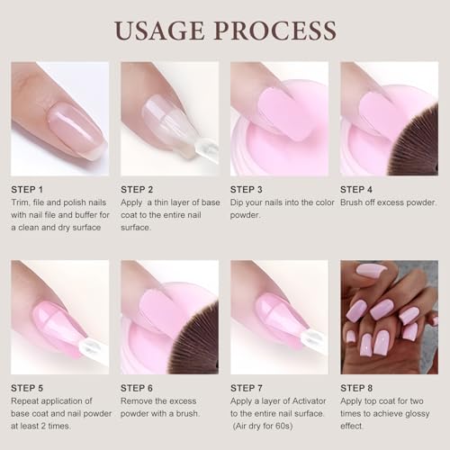 SUTOKAKA 6-Color Dip Powder Nail Kit - 19 Piece Manicure Starter Set