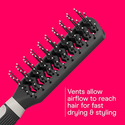 Conair Hair Brush Set - Black, 1 Full-Size & 1 Mid-Size Vented Brushes, Grip & Lift, Travel Ready