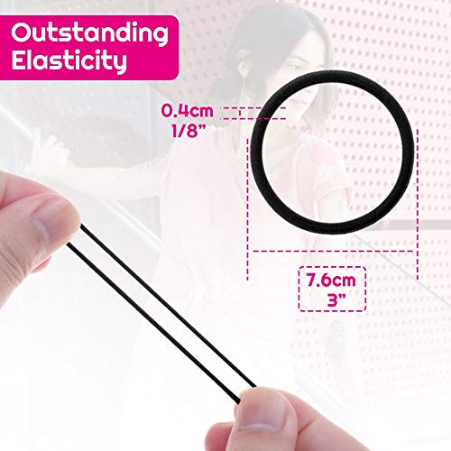 200 Pack Black Hair Ties - Small Elastics for All Hair Types