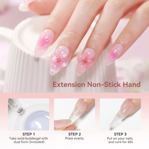 Bevimee 3D Nail Molding Gel Set - Clear White Nude Sculpting Gel for Nail Art, Beginner-Friendly