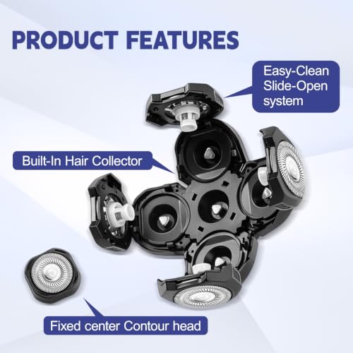 5 Pack Replacement Blades for Freebird Head Shaver - Compatible with Flex Series