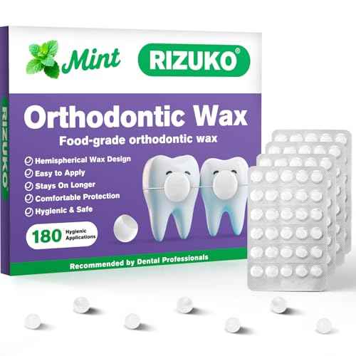 Orthodontic Wax for Braces - 180 Dental Wax Dots | Hygienic Individual Wraps, Mint Flavor