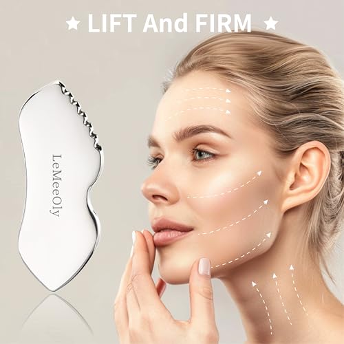 Gua Sha Facial Tools Stainless Steel & Compressed Facial Sponges, Detail Metal GuaSha and Natural Spa Sponges for Facial Cleansing Skin Care£¬Guasha Stone Face Sculpting Tool