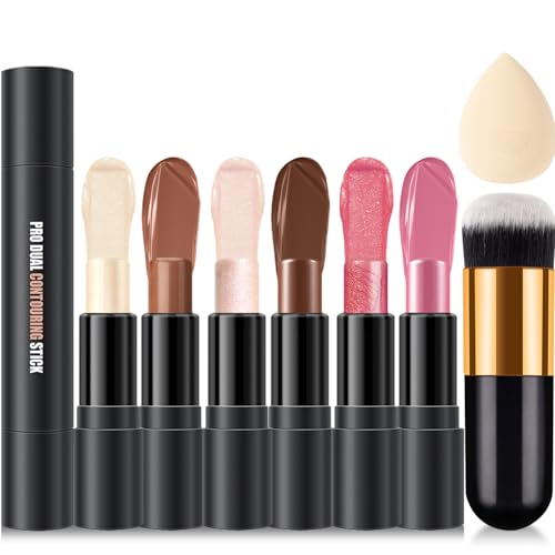 Contour Stick Makeup Kit, 6 Colors with Highlighter & Bronzer