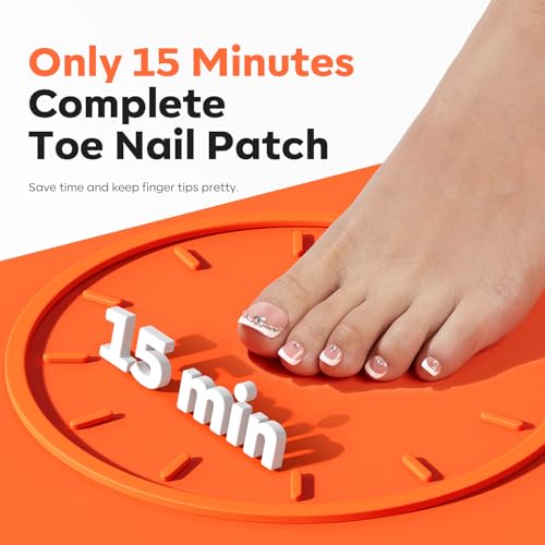 Modelones Toe Nail Tips Short Square Soft Gel Squoval Fake Press Ons