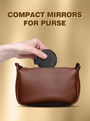 4 Pack Compact Pocket Mirrors for Party Favors, Travel & DIY Black