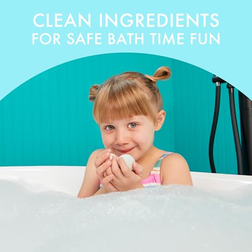 Dabble & Dollop Mini Bath Bombs, 100% Natural Droplets for Kids, Variety Pack - Resealable Pouches, Fizzy, Moisturizing & Fun, Vegan, Gluten-Free, Cruelty-Free (Set of 36)