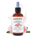 PURA D'OR Organic Rose Water Toner 4 oz | Hydrating Facial Spray