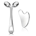 Yeamon Gua Sha Face Roller - Dual Head Stainless Steel Facial Massage Tool