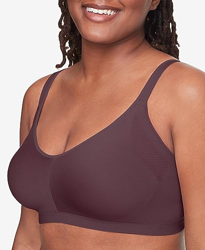 Warner's Women's Easy Does It Underarm Smoothing with Seamless Stretch Wireless Lightly Lined Comfort Bra RM3911A, VINO