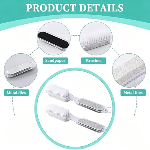 3PCS Pumice Stone Pedicure Tools Set - Oval, Tapered & Brush